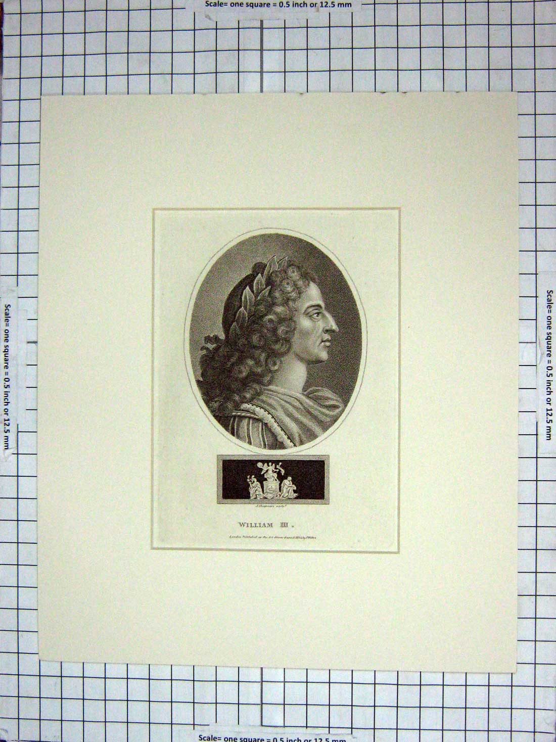 Original Old Antique Print 1804 Portrait King William Iii Chapman 19th Century