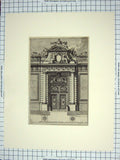 Original Old Antique Print Architecture Paris Rue Jacques