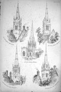 Old Antique Print 1853 All Saints Rotherham Church Nicholas Peters Kings 19th
