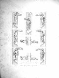 Original Old Antique Print 1853 Scuplture Doccie Degli Sottoposte Statue 19th
