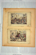 Original Old Antique Print Colour Landing Julius Caesar William England