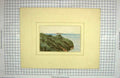 Original Old Antique Print Art Painting Sea Cliffs Boats Colour