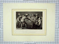 Original Old Antique Print Scene Merry Party Men Music Ladies Brennhauser