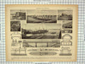 Original Old Antique Print Bridge Ferry Railway Hochfeld Germany Engineering