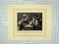 Original Old Antique Print Engraving Gamesters Men Playing Cards