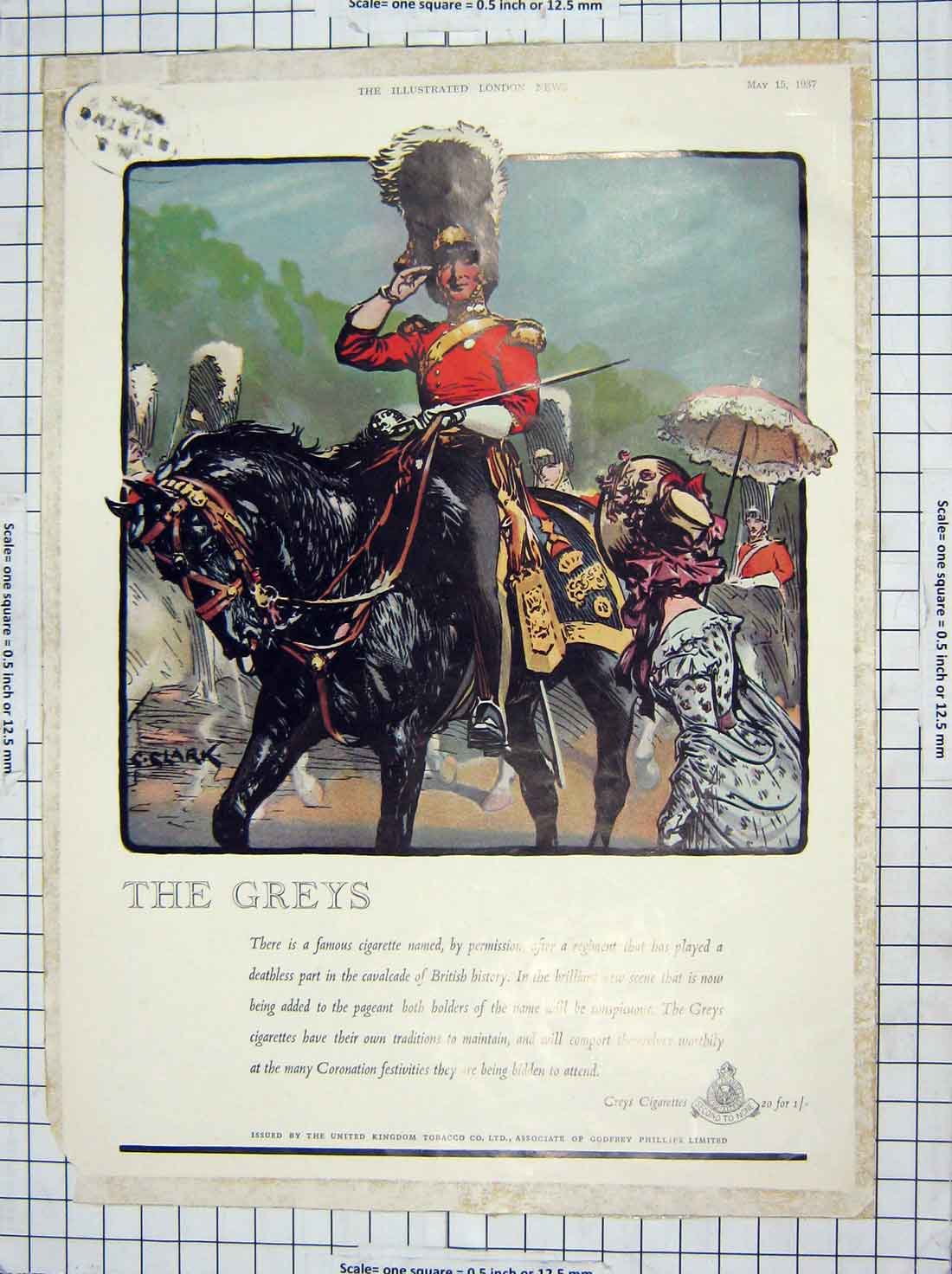 Original Old Antique Print Advertisement Greys Cigarettes Haig Scotch Whisky