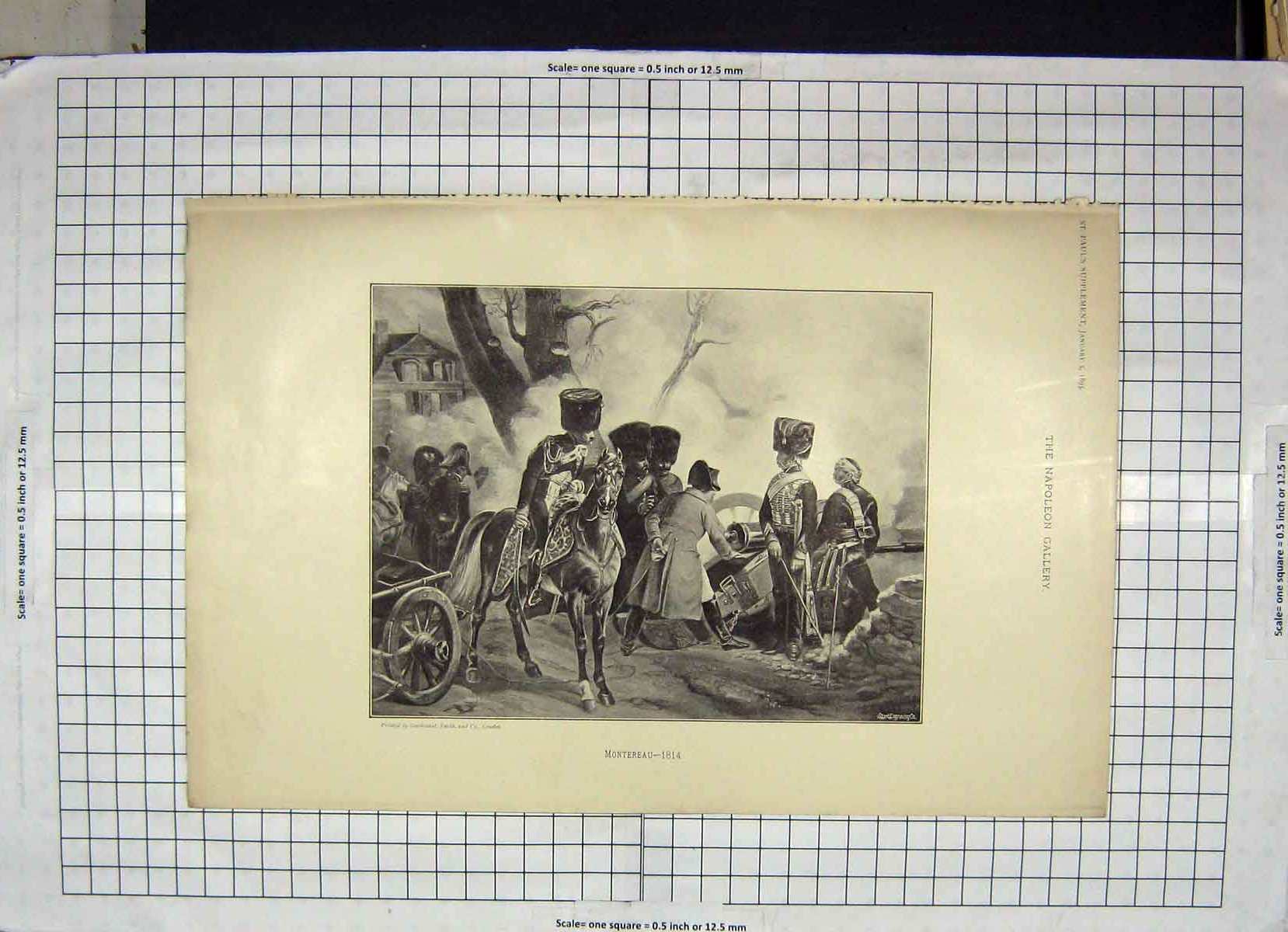 Original Old Antique Print Napoleon Gallery 1895 Siers War Montereau Horse 19th