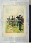 Original Old Antique Print Gun Lascar Corps Ceylon Siers Colonial Defences