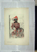 Original Old Antique Print Colour 1895 Doubtful News Sketch Goodman Victorian