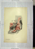 Original Old Antique Print Colour 1895 Man Lady Romance Wilson 19th