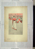 Original Old Antique Print Colour Lady Slavery Oscar Wilson
