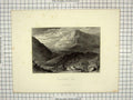 Original Old Antique Print View Cumberland Gap Mountains Engraving