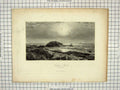 Original Old Antique Print Indian Rock Narragansett Haseltine Hunt Engraving