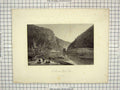 Original Old Antique Print Engraving View Delaware Water Gap Hinselwood Perkins