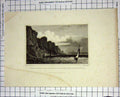 Antique Old Print *976 Palisade Rocks Hudson River West Bank New York America