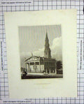 Old Antique Print 1831 St. Paul'S Broadway New York America Davis Fenner 19th