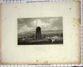 Original Old Antique Print Newport Rhode Island Windmill Wall Fenner Engraving