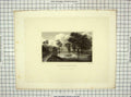 Original Old Antique Print View Albany Van Rennselaer Island Wall Engraving