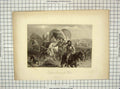 Original Old Antique Print 1869 Emigrants Crossing Plains Engraving Hall Darley