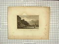 Old Antique Print Palisade Rocks Hudson River West Bank New York America