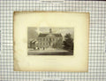Original Old Antique Print State House Newport England Engraving Wall Sears