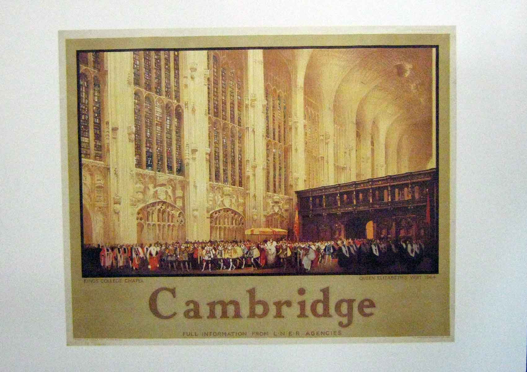 Original Old Vintage Print C1960 King'S College Cambridge England Colour 20th
