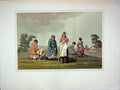 Original Old Antique Print Lowkers Women Children Corn Fields 1885 Walker Baden