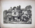 Original Old Antique Print 1821 Prout Family Home House Ashbourn 19th Century