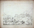 Original Old Antique Print 1807 Landscape Mountains Castle Ackermann Bryant