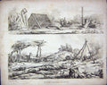 Old Antique Print 1807 Tools Implements Baskets Farmyard Ackermann Bryant 19th