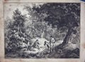 Old Antique Print 1819 Landscape Man Horse Family Picnic Ackermann Bryant 19th