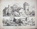 Old Antique Print 1807 Ruins Castle Houses Architecture Ackermann Bryant 19th