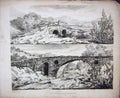 Original Old Antique Print 1807 River Bridge Trees Mountains Ackermann Bryant