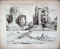 Original Old Antique Print 1807 Castle Ruins Architecture Ackermann Bryant 19th