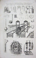Old Antique Print Hydraulics Hydrostatics Engines Machinery Instruments