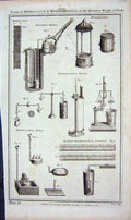 Original Old Antique Print System Hydraulis Hydrostatics Motion Weight Fluids