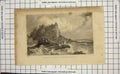 Old Antique Print View Dunluce Castle County Antrim Ireland Lacey Baynes