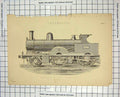 Original Old Antique Print Compound Express Locomotive Engine Train Webb