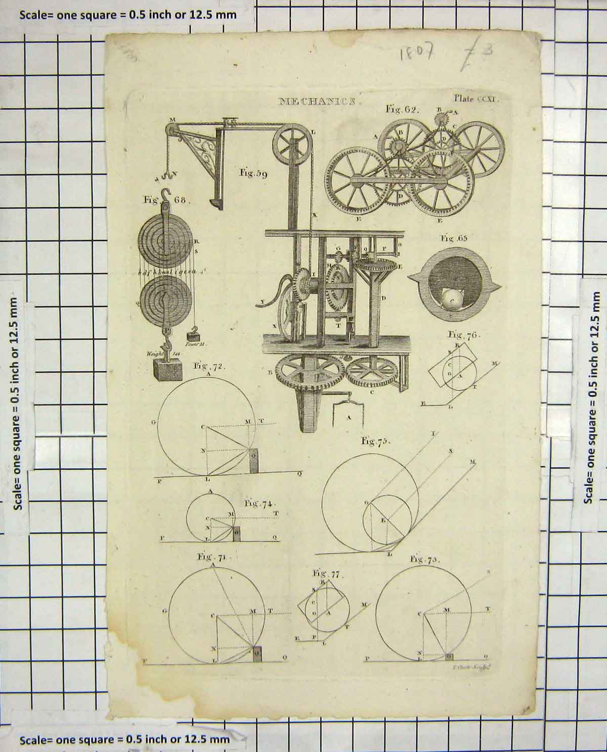 Original Old Antique Print Mechanics Instruments Machinery Diagrams