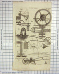 Old Antique Print Water Works Agriculture Machinery Turnip Drill Plough