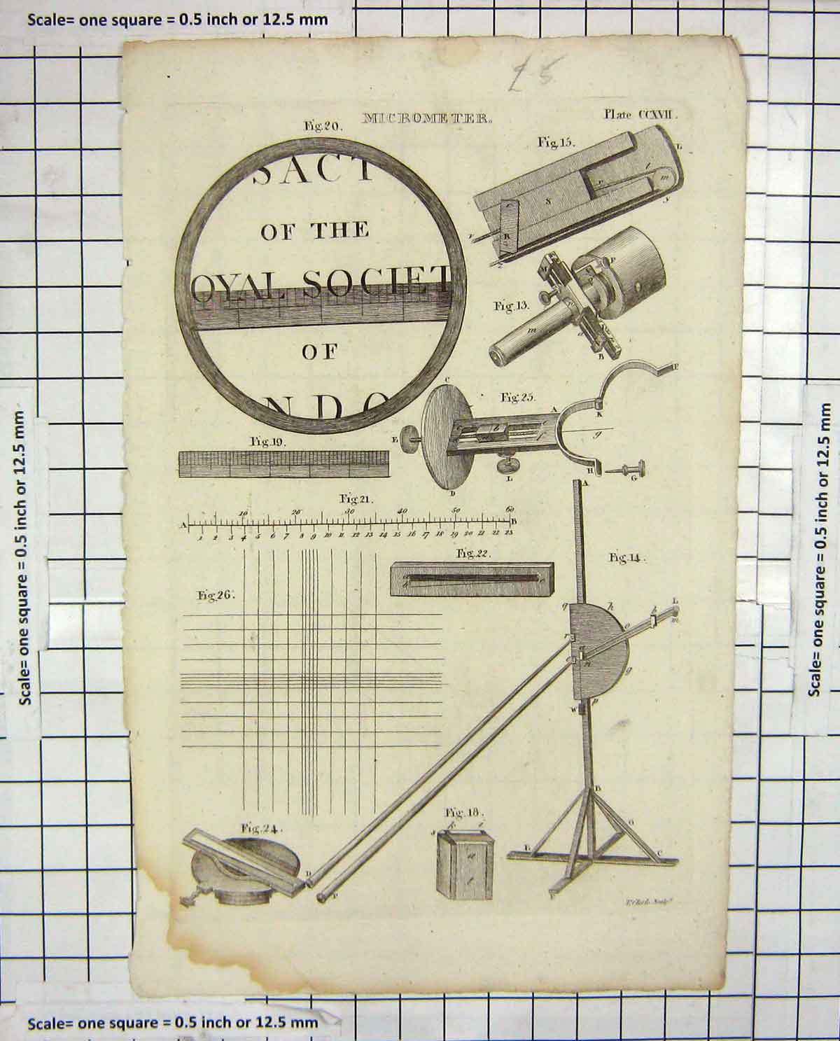 Original Old Antique Print Micrometer Instruments Machinery Engraving