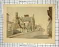 Original Old Antique Print Street Scene Charles Knight View Ditchling Houses