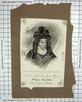 Original Old Antique Print 1818 Portrait Majesty Queen Sophia Charlotte Britain