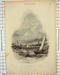 Original Old Antique Print Ref.974 View Isle Thanet Ramsgate Boats
