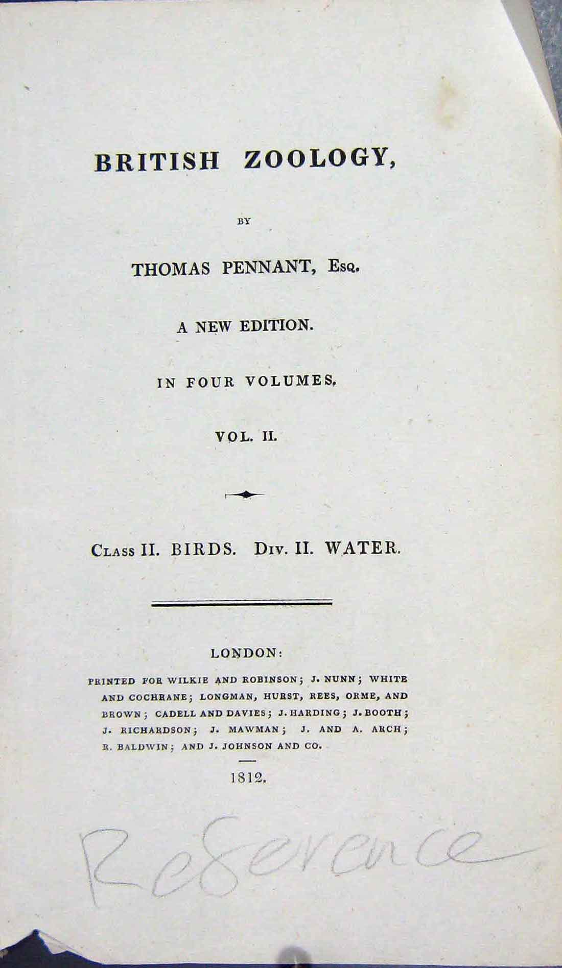 Original Old Antique Print British Zoology Thomas Pennant Reference Page