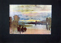 Original Old Antique Print C1900 Colour Scene Lake Petworth National Gallery