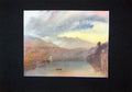 Original Old Antique Print C1900 Colour View Swiss Lake Switzerland Victorian