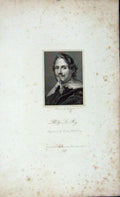 Original Old Antique Print 1823 Portrait Philip Le Roy Armstrong Engraving 19th