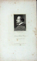 Original Old Antique Print 1823 Portrait Cardinal Frederick Borromeo 19th