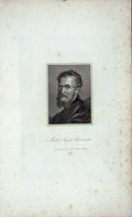 Original Old Antique Print 1823 Portrait Michel Angelo Buonarroti 19th Century